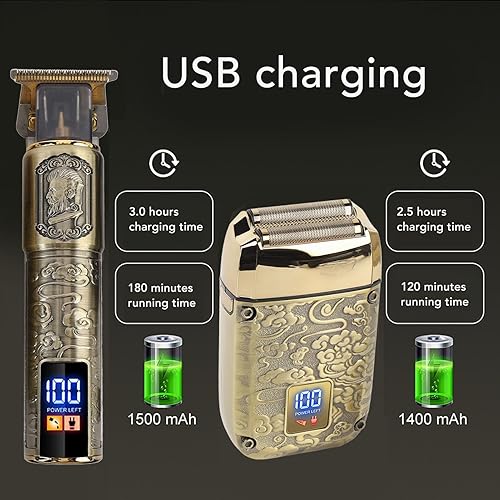 Miniatura 7 de Brrnoo Afeitadoras eléctricas de papel de aluminio para hombres, recortadora de barba, kit de afeitado, recortadora de pelo, afeitadoras de cabeza