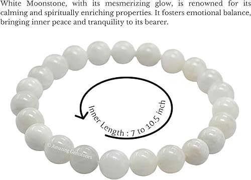 Vista 79 de Amazing Gemstone Crystal Bracelet for Women Men's Gifts - Protection Healing Crystal Bracelet - 8mm Gemstone Beaded Stretchable Bracelet Pulseras