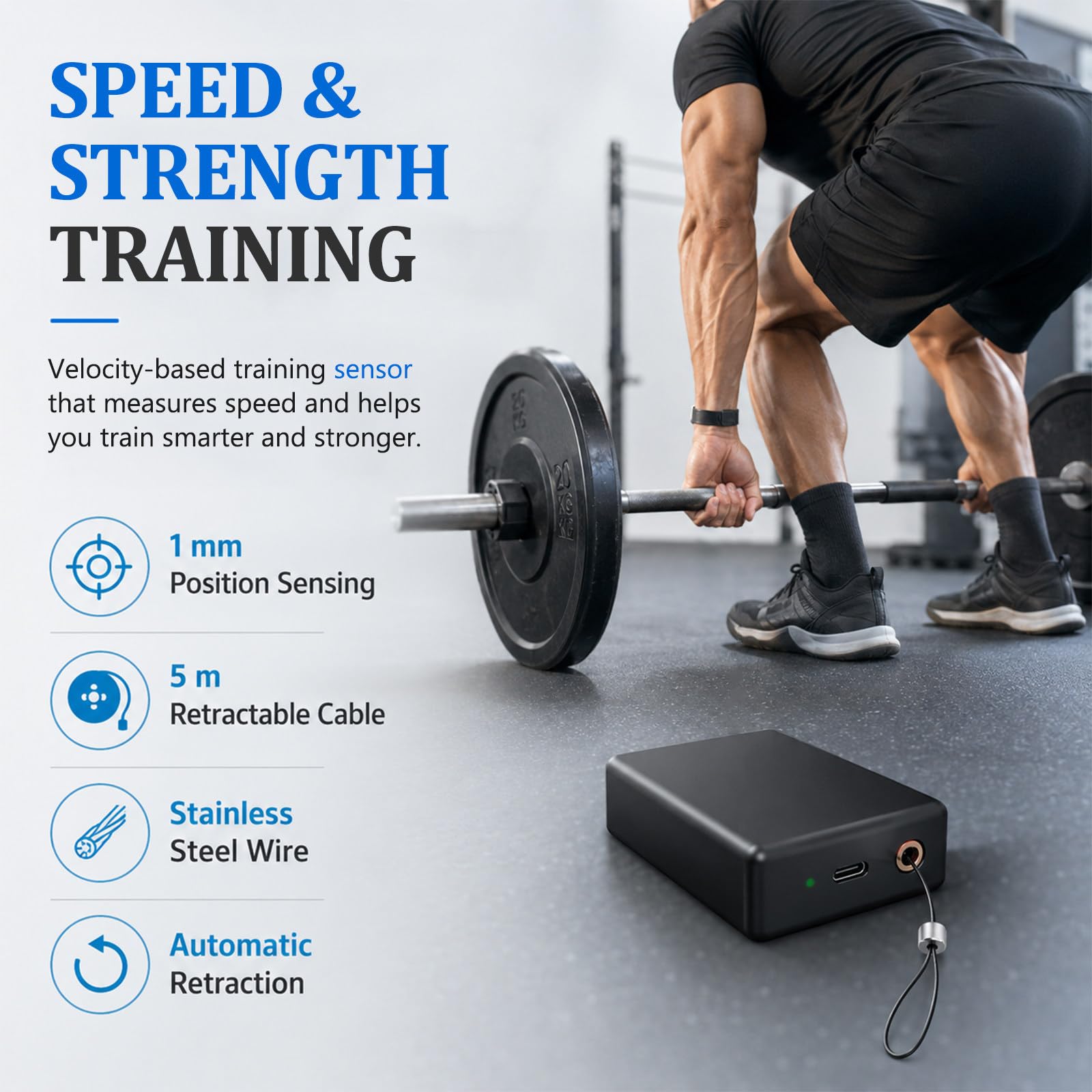 Codificador Lineal para Entrenamiento de Fuerza, Rastreador de Velocidad