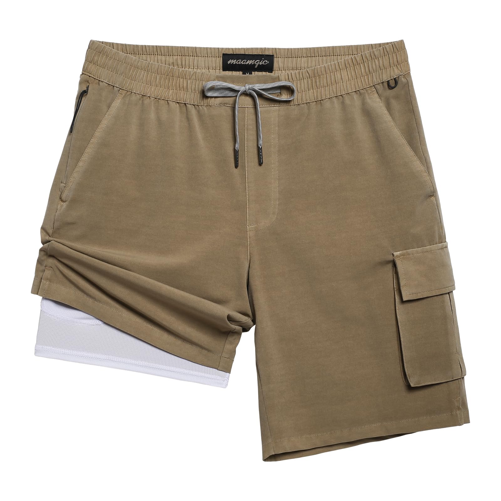 maamgic Mens Swim Trunks with Compression Liner 9 inch Quick Dry Men Bathing Suit Stretch Board Shorts