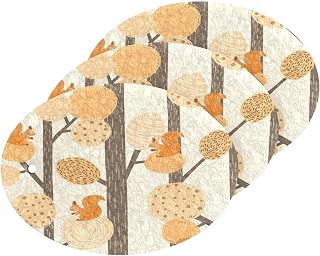Scrub Sponge Autumn Squirrels Maple Kitchen Washing Dishes Cleaning Sponges Forest Tree Non Scratch Sponge for Dish Countertops Sinks Floors Showers Tile Sinks, 3 Pack