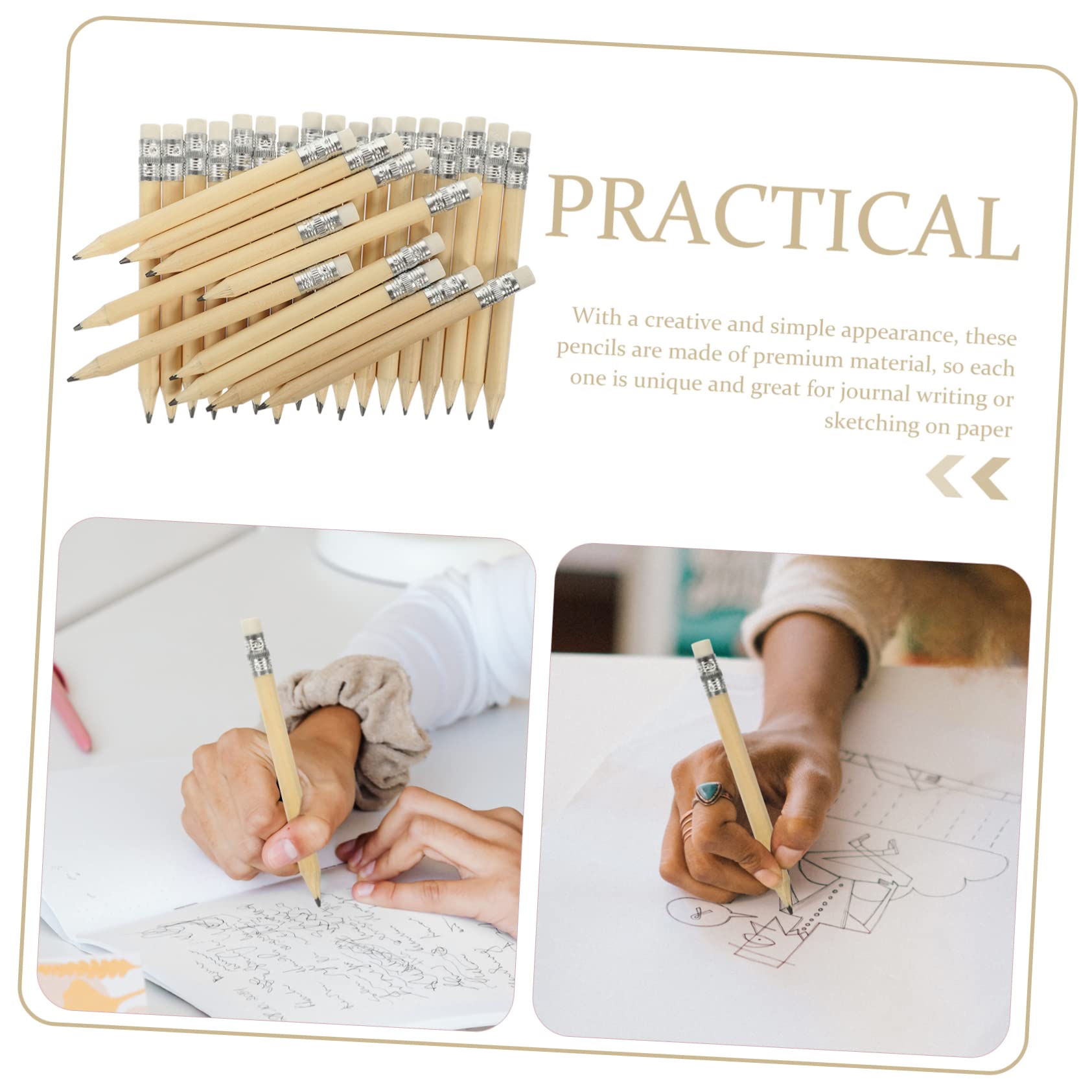 DOITOOL 250 piezas Lápices Cortos de Madera Natural para Golf de Unidades Lápices Ergonómicos para Escritura y Dibujo Escolar