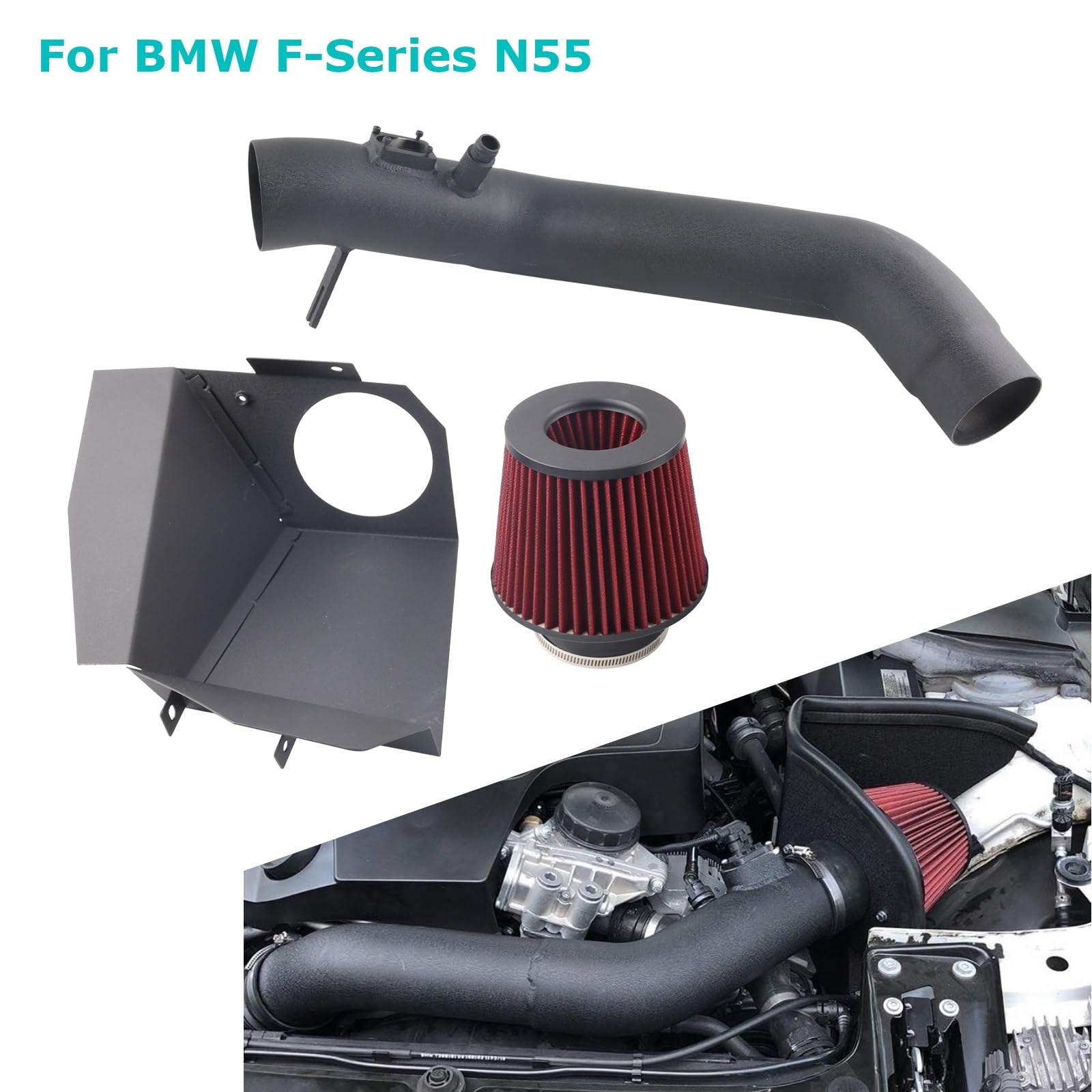 Rura dolotowa Pasuje do BMW 12-15 serii F F30 335i F32 435i M235i F87 M2 N55 zestaw dolotowy zimnego powietrza o wysokim przepływie Rura dolotowa