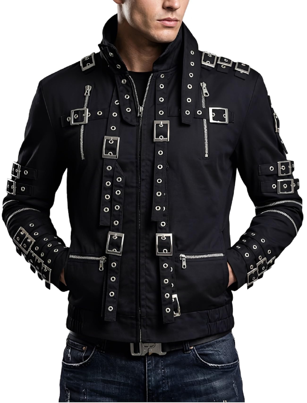 Herren 80er Jahre Pop Star inspirierte Konzertstil-Kollektion Kostüm Oberbekleidung