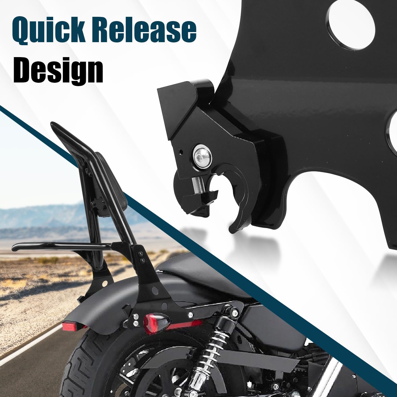 Schienale Sissy Bar Per Harley Sportster 2004-2022 - Rimovibile Con Imbottitura | Stile E Comfort