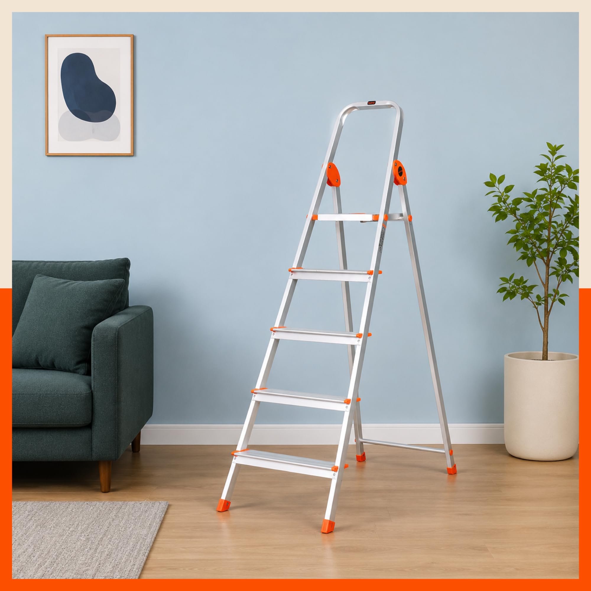 Bathla Safex 4-Step Aluminium Ladder - Foldable & Safe -10 Bathla Safex 4-Step Aluminium Ladder - Foldable & Safe -10