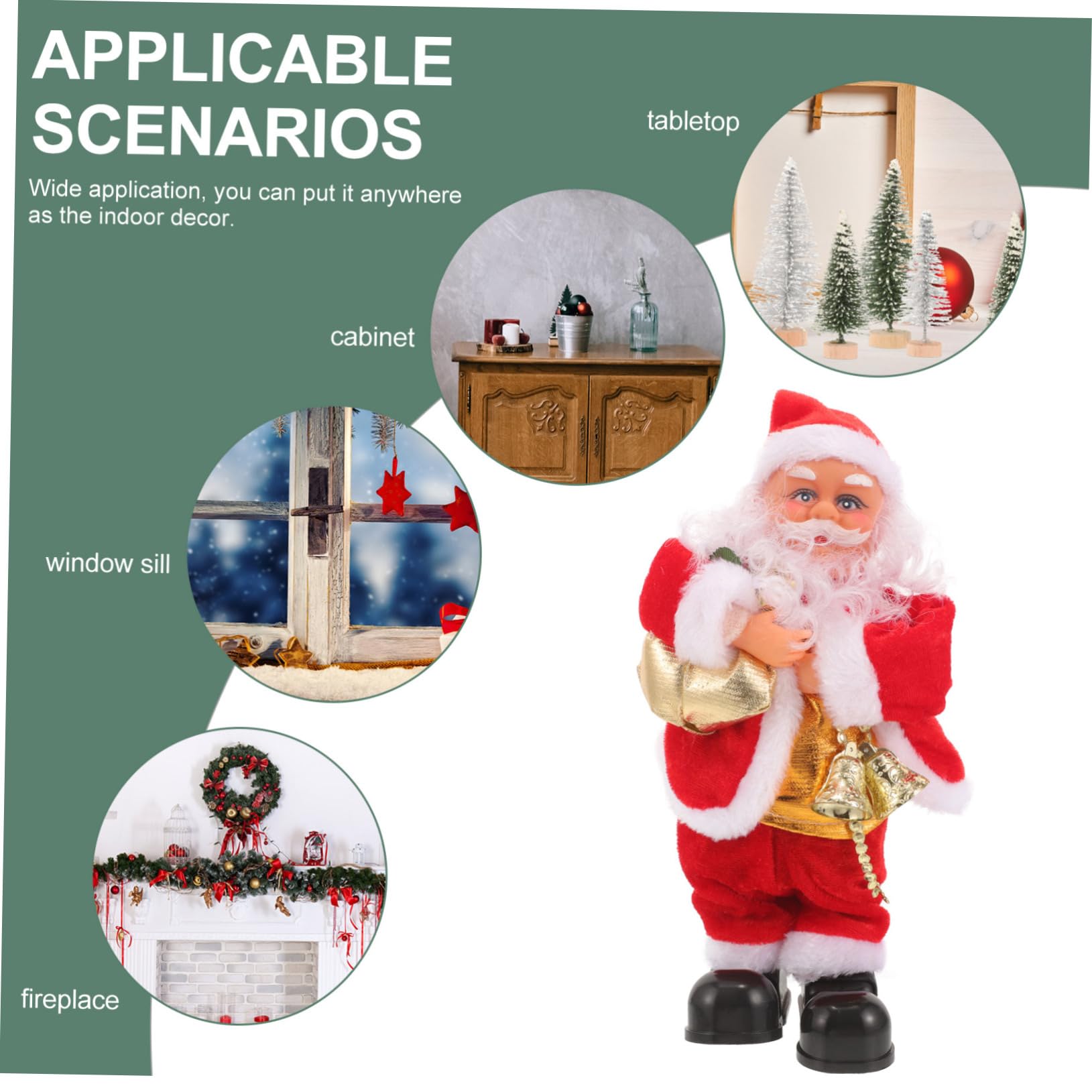 BESPORTBLE Papá Noel Musical para Navidad Juguete Delicado Accesorio Navideño Hogar Decoración de Escritorio sin Batería