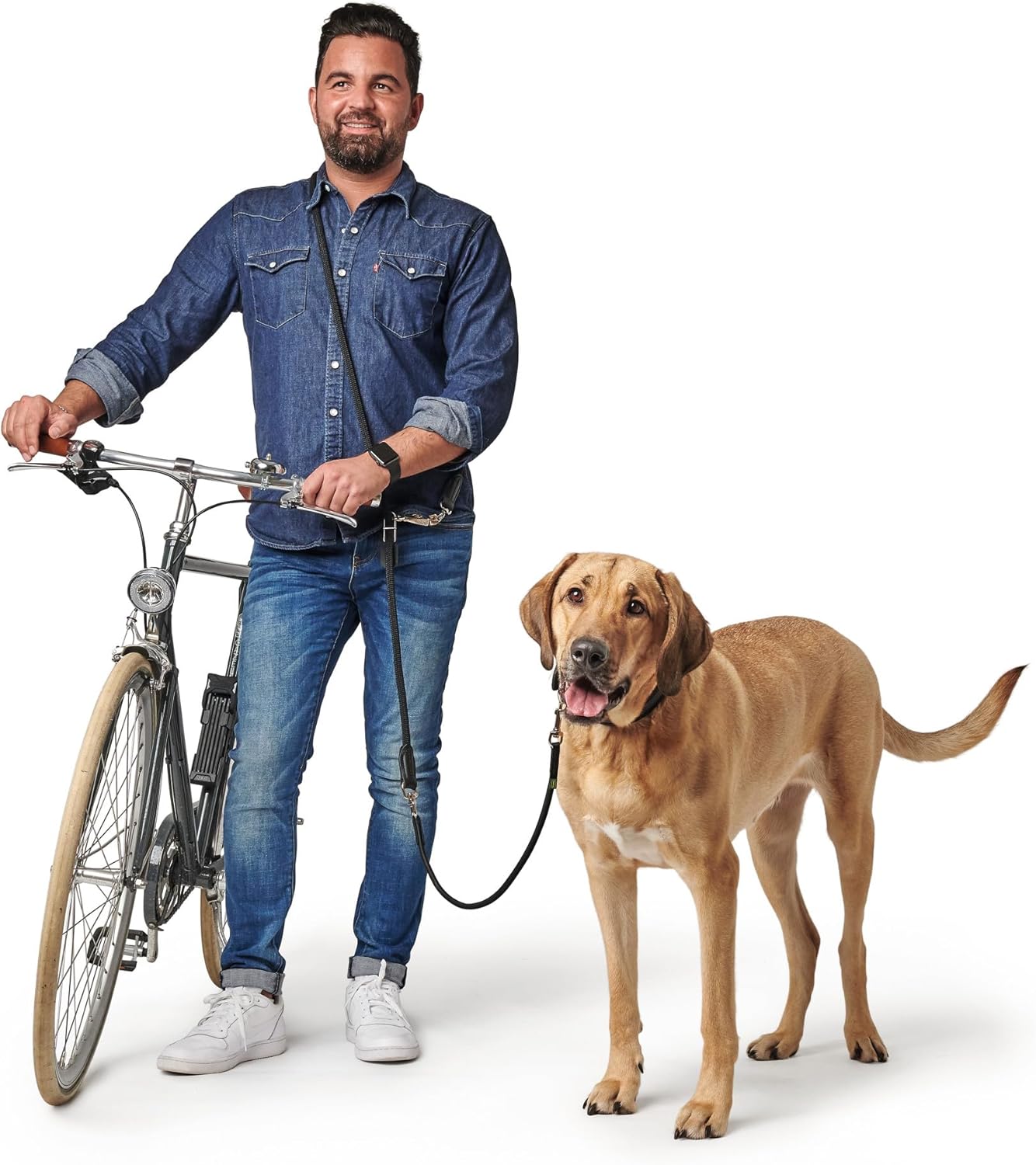 Hunter Bicycle and Jogging Lead Rope, 10/170 x 250 cm, Medium, Black