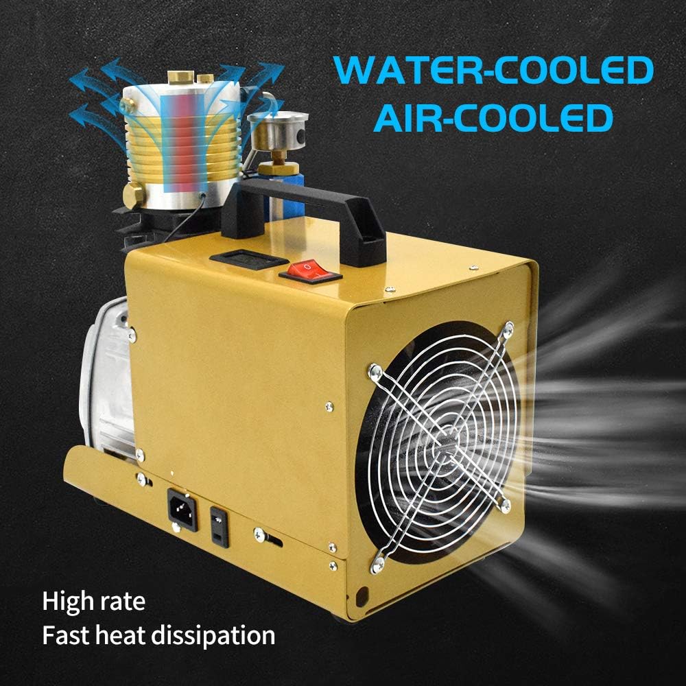 30Mpa 4500psi PCP Air Compressor 110V High Pressure Air Pump Pressure Preset Auto-stop Air Pump Booster for Inflation Bottle Pneumatic Airgun Scuba Rifle Inflator SG-GYCQB-001-110V