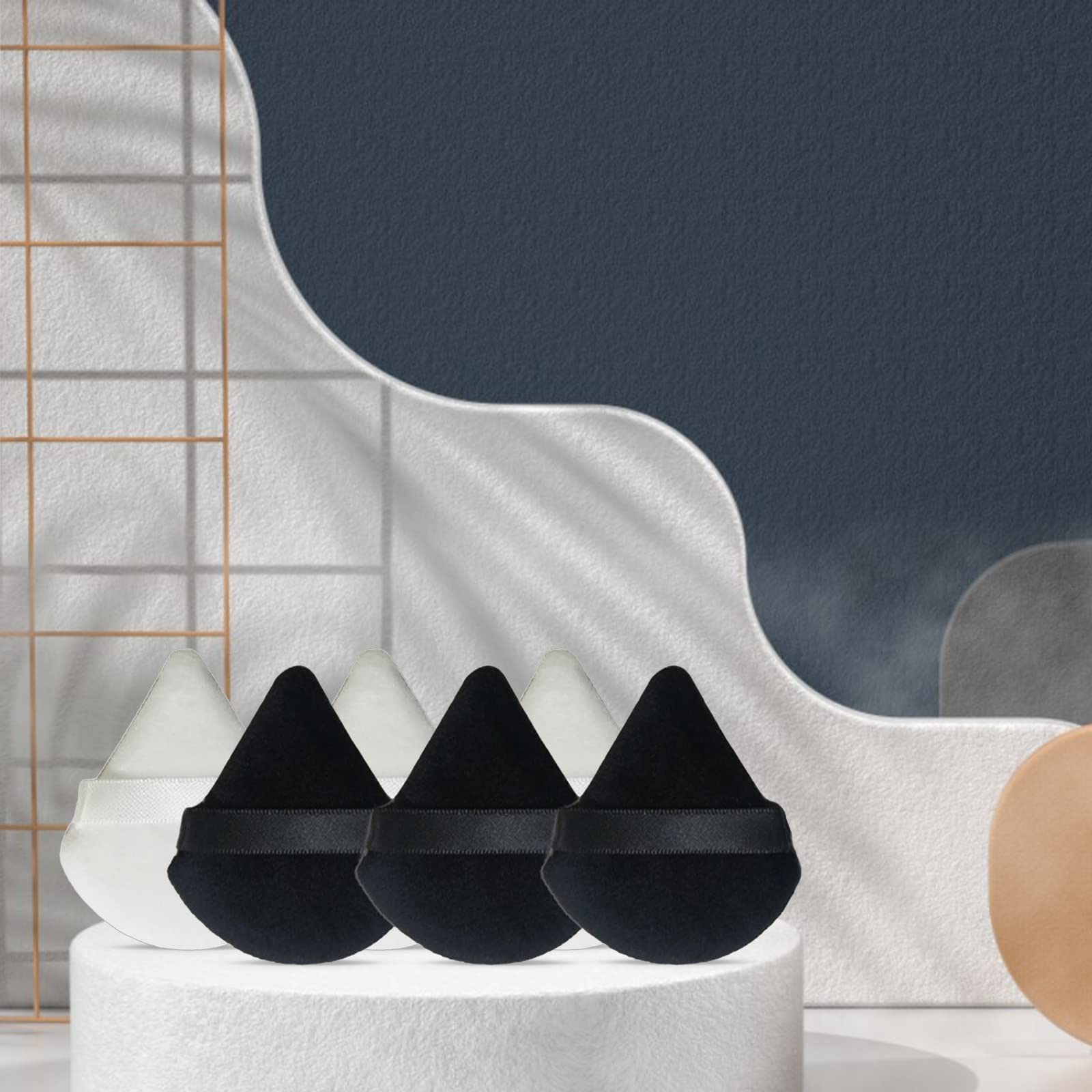 4/6/15Pcs Soft Powder Puff Triangles - Cosmetic Body Loose Powder Wet Dry Makeup Tool Set for Face - Sponge Puff