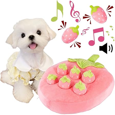 Amazon 犬 おもちゃ ノーズワークマット イチゴ収穫隊 音あり 知育玩具 ペット用品 訓練毛布 犬のおもちゃ 犬用品 噛む 運動不足解消 嗅覚訓練 分離不安 ストレス解消 家の破壊防止対策 Jimbon ペット用品 通販