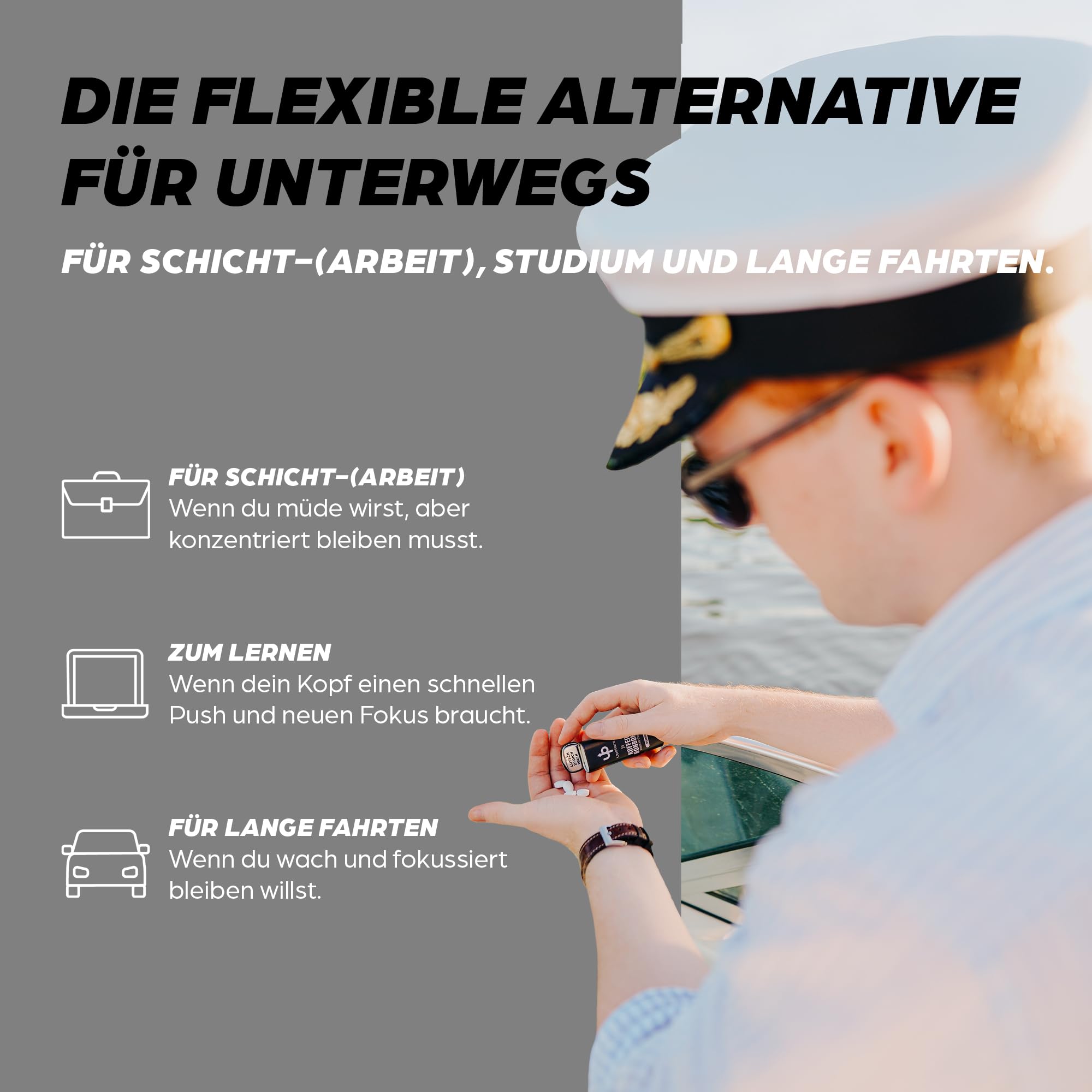 Upsters Koffeinbonbons Fresh Mint | Alternative zu Koffeintabletten | 174 Stück mit Koffein & B-Vitaminen – Energie wie 87 Kaffees | Zuckerfrei & vegan | Für Arbeit, Lernen & Autofahrten
