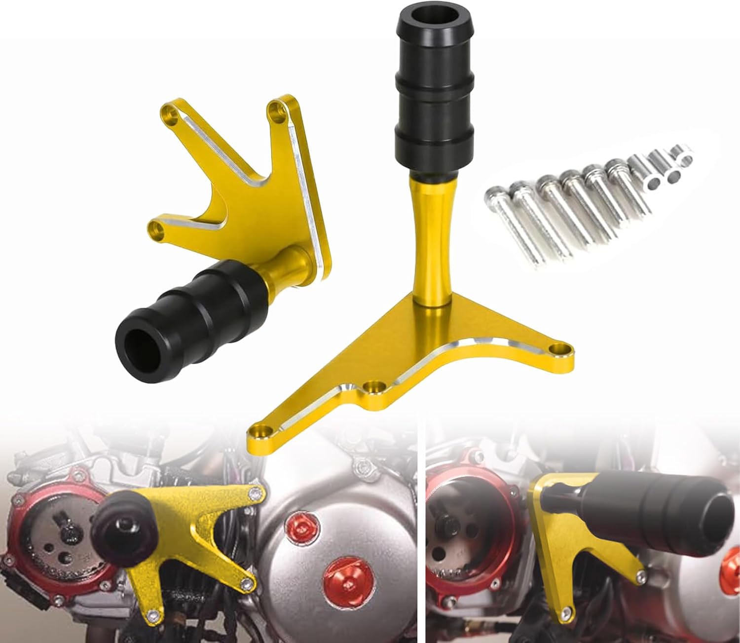 Monkey 125 Frame Sliders Falling Crash Protector Compatible with Monkey 125 2018-2021 CNC Motorcycle Fairing Guard Crashpads Protector (Gold)