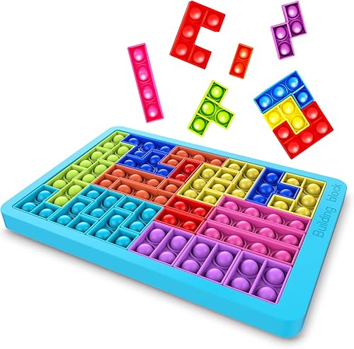 Juguetes para ansiedad Juguete sensorial de burbujas de gran tamaño Juguetes de silicona para aliviar la ansiedad y el autismo juegos de Negro,