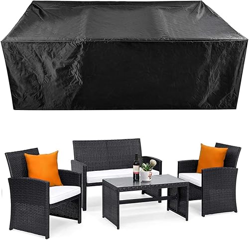 Vista 45 de Juego de funda impermeable para muebles de patio, fundas resistentes para muebles de exterior, juego de fundas resistentes al agua, juego de sofá