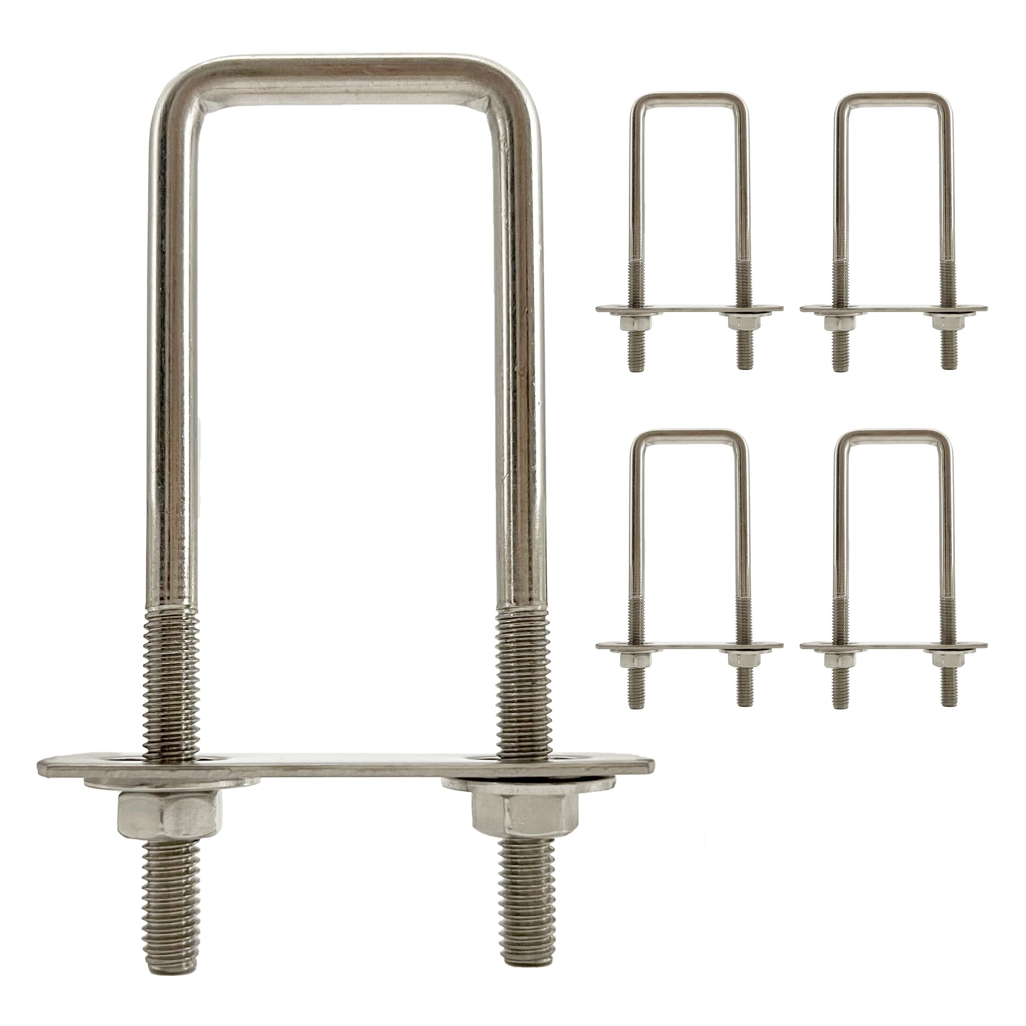 duoyif Boulons En U 30 mm x 95 mm 5Pcs M6 U-Bolt Diamètre intérieur 30 mm, Boulon De U Carré En 304 Acier Inoxydable Avec Écrou Plaques Rondelle, Boulons De Serrage Pour Fixation Tuyaus (M6-30x95mm)
