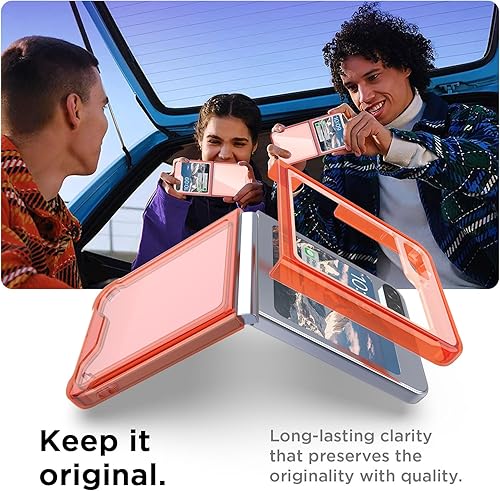 Miniatura 5 de AICase Funda para Samsung Galaxy Z Flip 5 5G 2023, transparente, de lujo, chapado de policarbonato duro, funda delgada transparente, funda