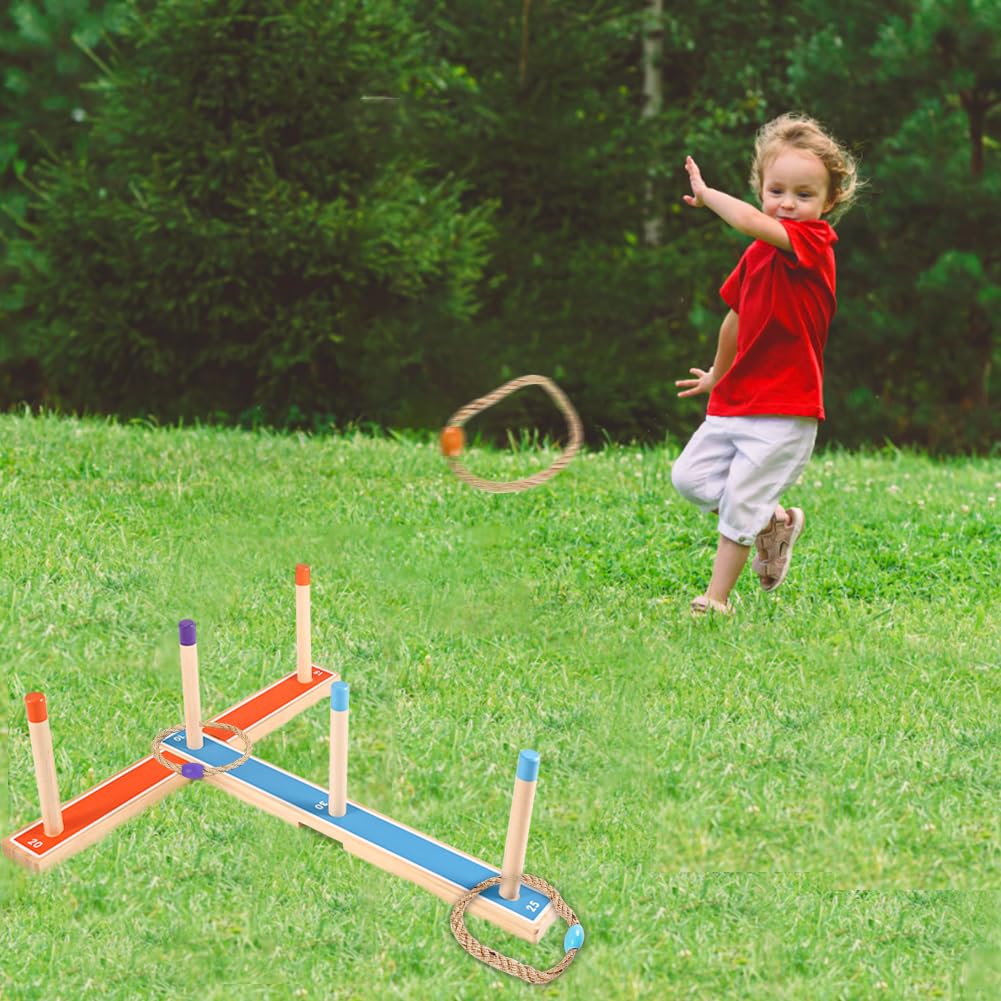 Jeu De Lancer D'Anneaux En Bois Pour Enfants Et Adultes - Intérieur Extérieur Lancer Anneaux Enfants Adultes Jeu De Lancer D'Anneaux En Bois Pour Enfants Et Adultes - Intérieur Extérieur Lancer Anneaux Enfants Adultes