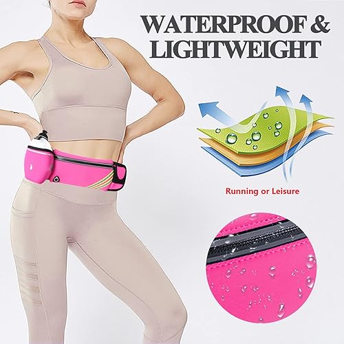 Miniatura 6 de Riñonera impermeable para correr con botella de agua, para mujeres y hombres, riñonera para senderismo, ciclismo, caminar, entrenamiento, correr,