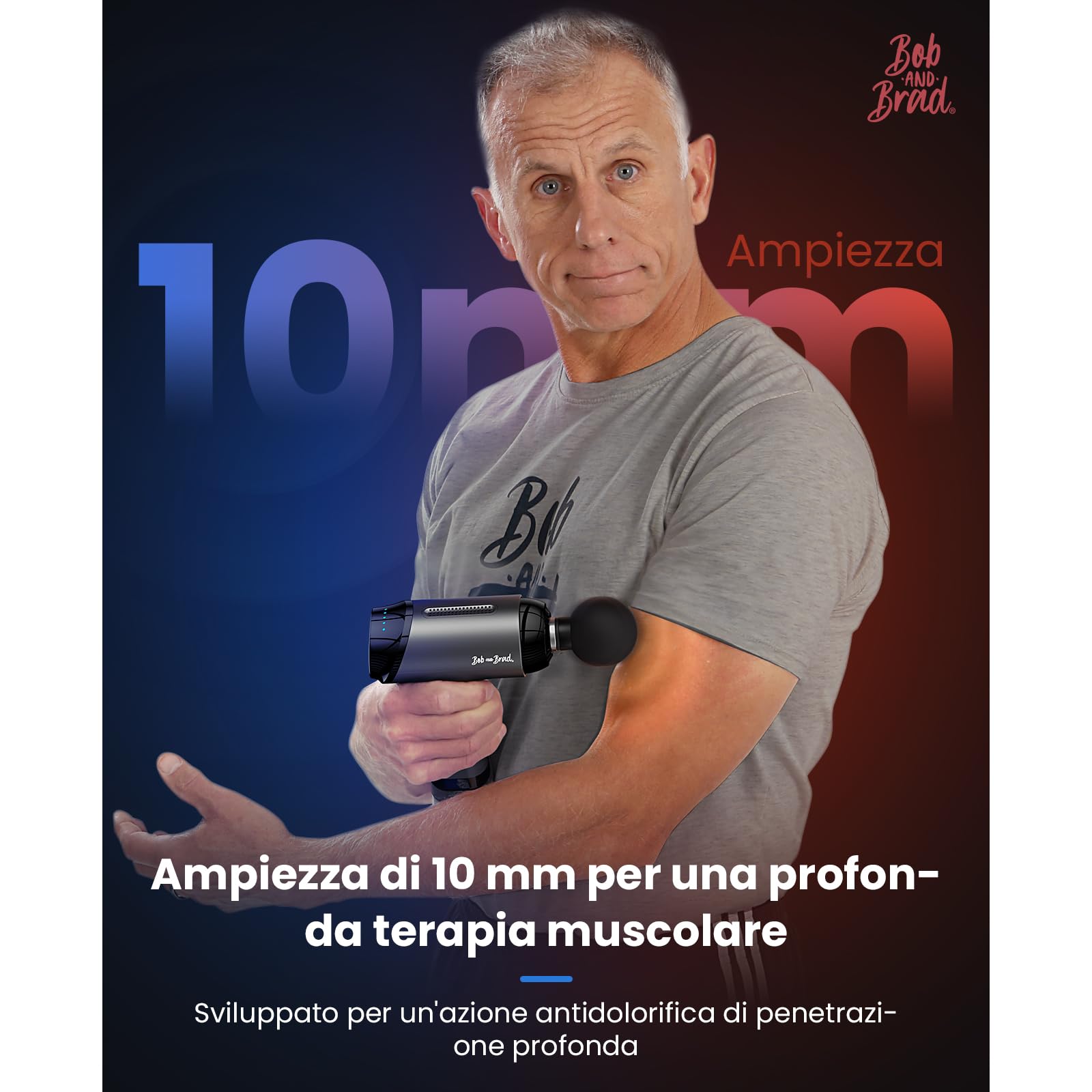 Bob and Brad T2 Pro Pistola Massaggio Muscolare con Terapia a Caldo e Freddo, Massage Gun Pistola Massaggiante per Tessuto Profondo, Elettrico Massaggiatore per il recupero dei dolori muscolari