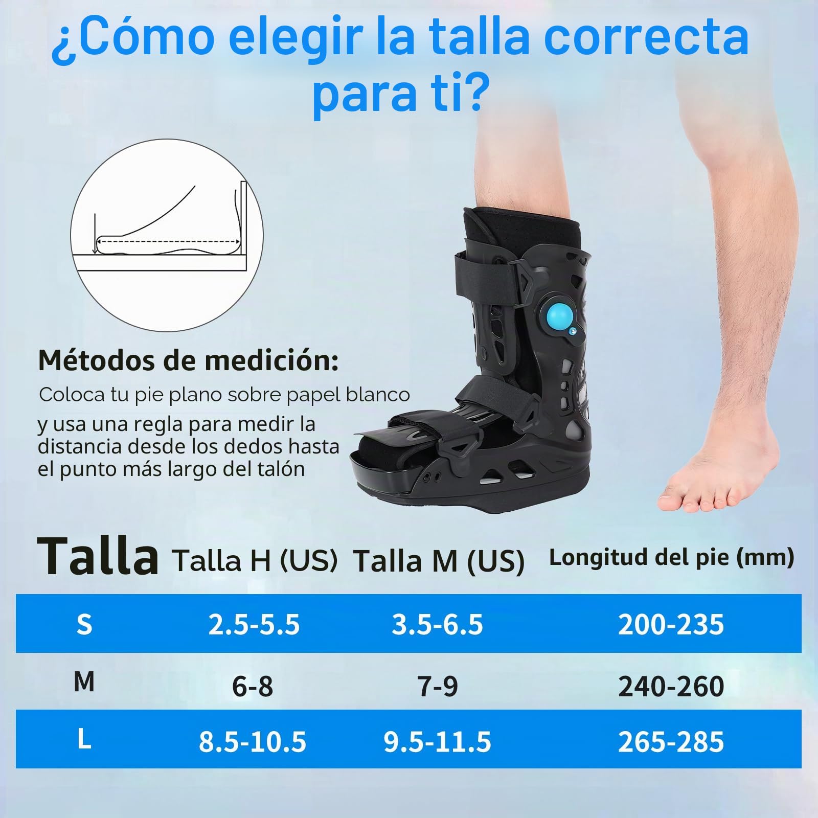 Bota corta de fractura de leva Walker – Botas para caminar con descarga frontal para lesiones de dedo roto del pie – Bota médica postoperatoria para cirugía de pies, dedos en martillo, juanetes, pies,