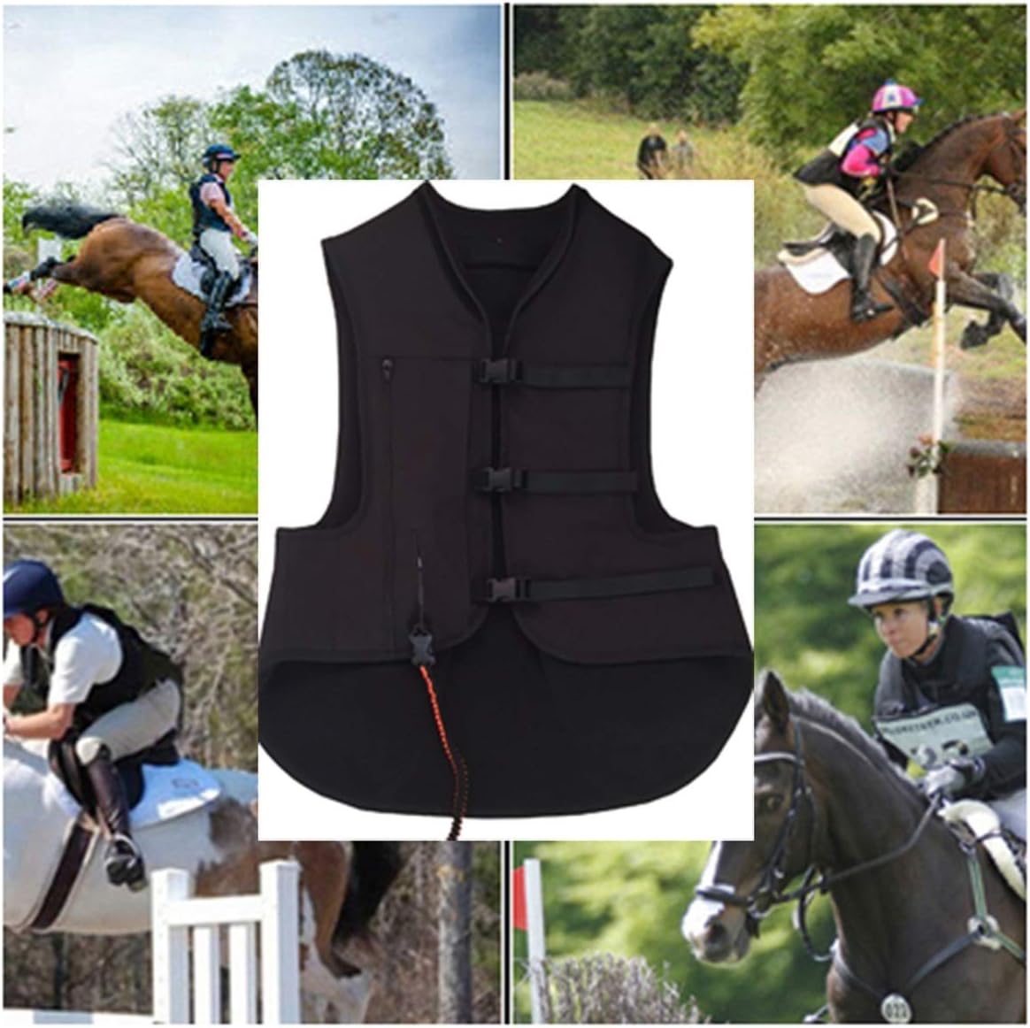 Gilet De Sécurité HILASON équitation - Concours Complet, Rodéo, Protection Adulte, Taille L
