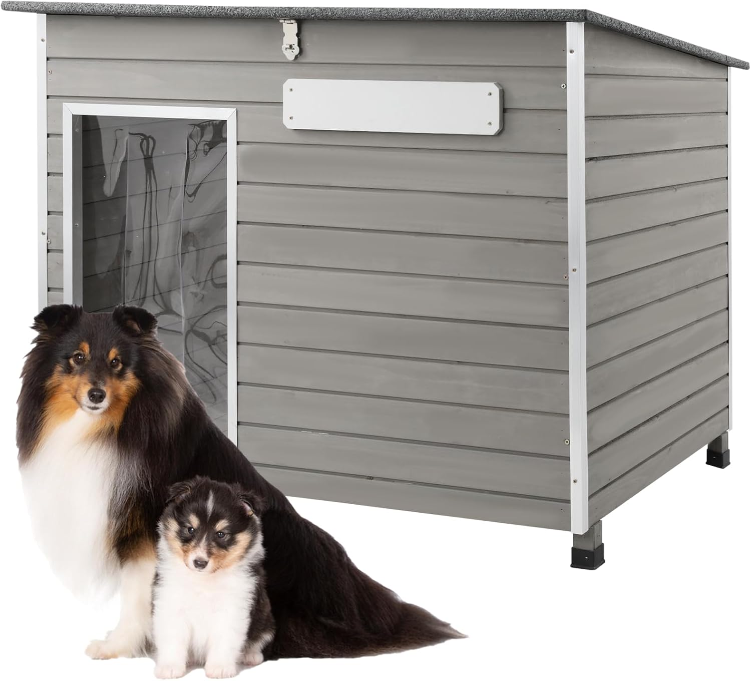 Large Dog House Outdoor Weatherproof Wooden Igloo Dog House with Raised Feet for Small to Large Dogs, Dog Houses Breed with Removable Floors, Waterproof House for Dogs Outside PET65