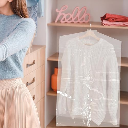 Miniatura 7 de 60 bolsas de ropa para colgar ropa: bolsas de plástico para ropa, cubiertas de ropa transparentes, bolsas de limpieza en seco, bolsas de ropa