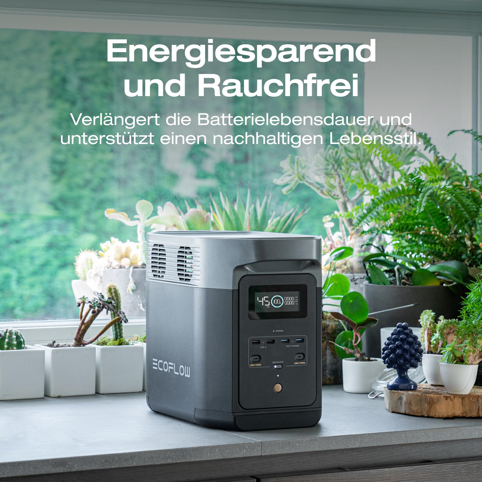 EF ECOFLOW Delta 2 1024Wh Tragbare Powerstation mit XT60i Kabel, Solargenerator mit LiFeP04, erweiterbarer Kapazität bis zu 3kWh, Schnellladung von 0-80% in 50 Mins, Stromaggregat für Camping/Zuhause | LFP Akku, Schnellladung, Solargenerator für Haushalt,