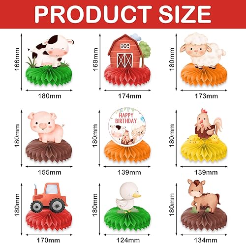 Miniatura 2 de 9 centros de mesa de panal de granja con temática de cumpleaños, decoración de mesa de animales de granja, decoración de mesa, regalos para niños,