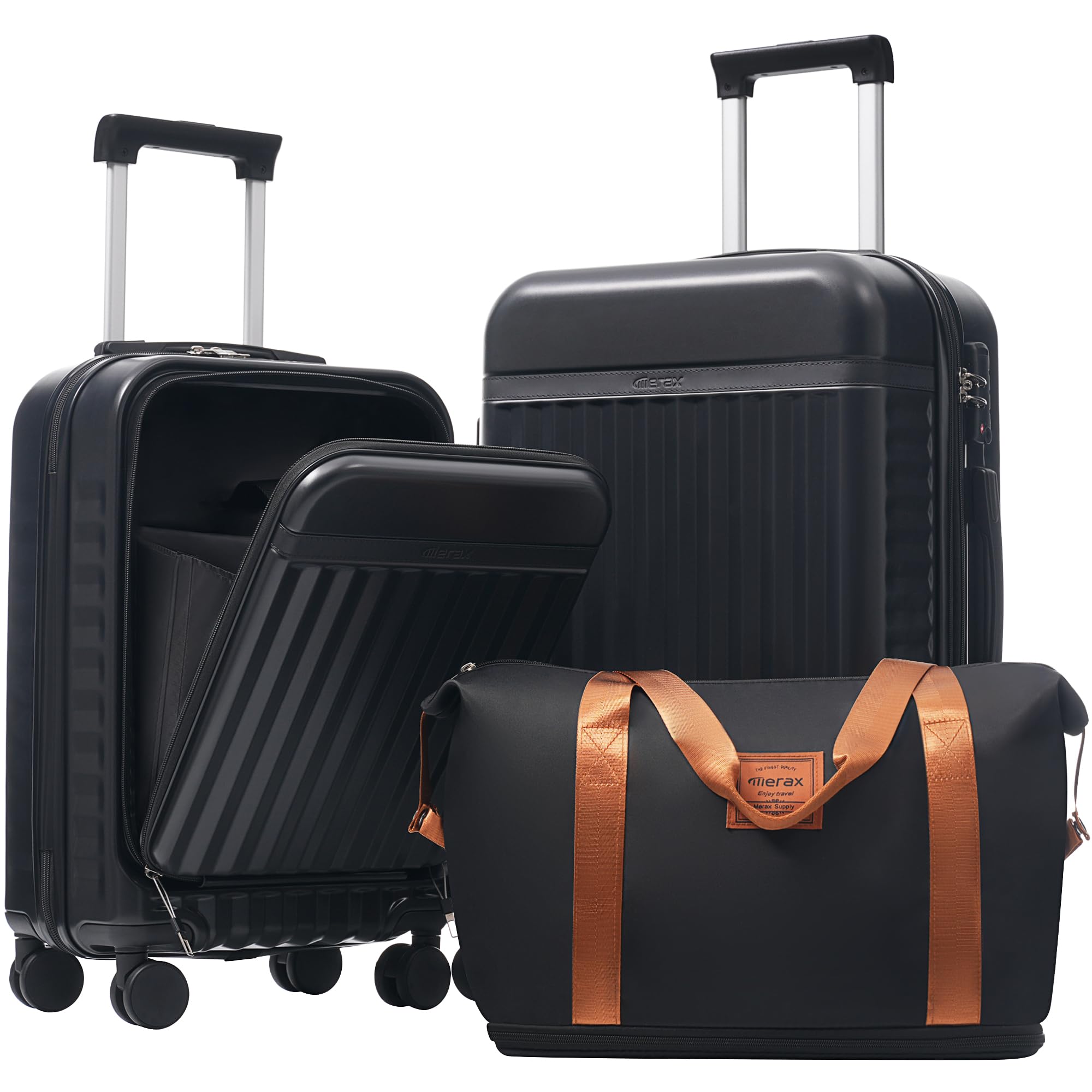 Amazon.com: Merax Luggage Sets Front Opening,2 Piece Hardshell