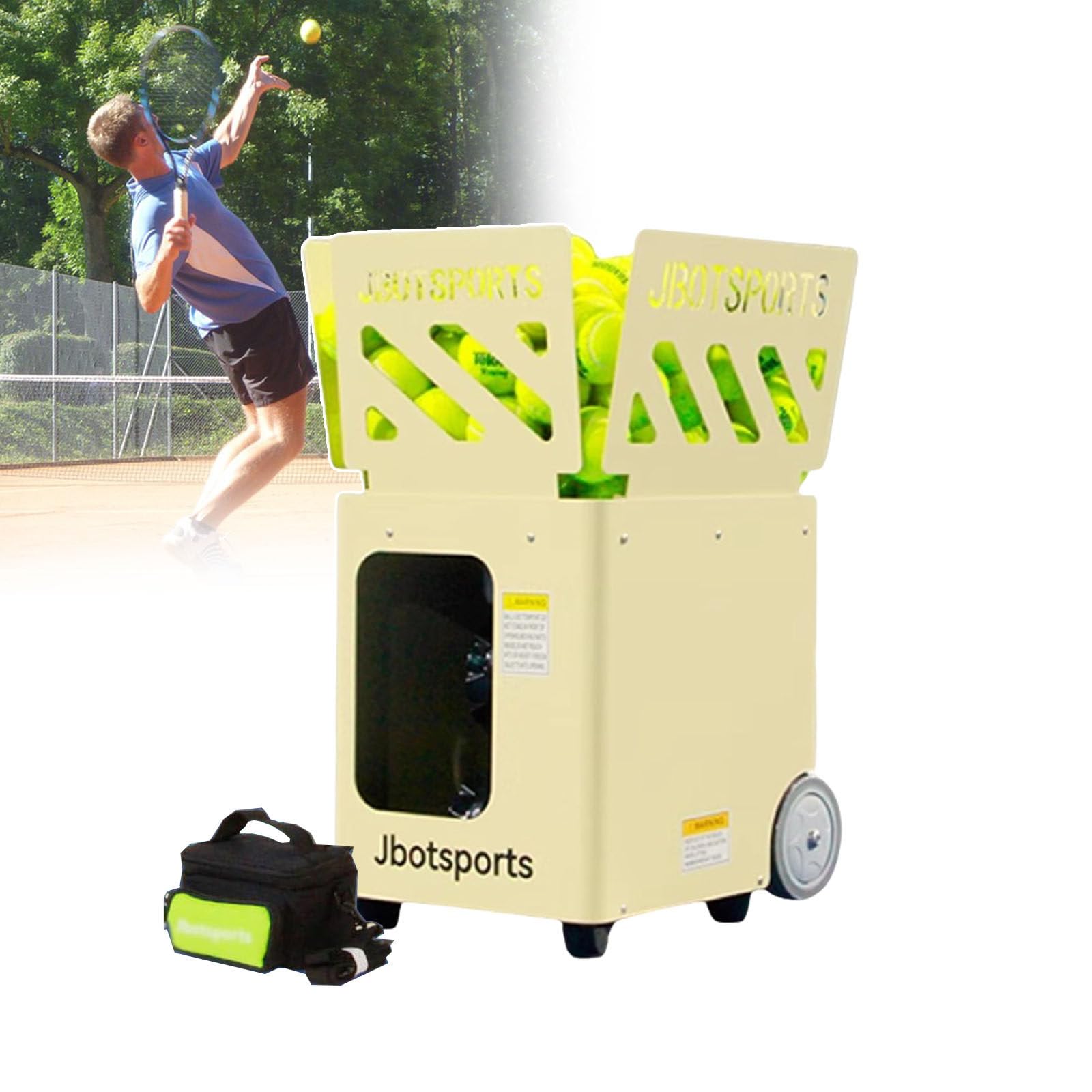 smafoseedding Máquina De Pelotas De Tenis,Equipo De Práctica De Tenis con Lanzador Automático De Pelotas,80 De Gran Capacidad,Elevación Ajustable De 20°-60°,para Escuelas/Clubes/Clubes Privados
