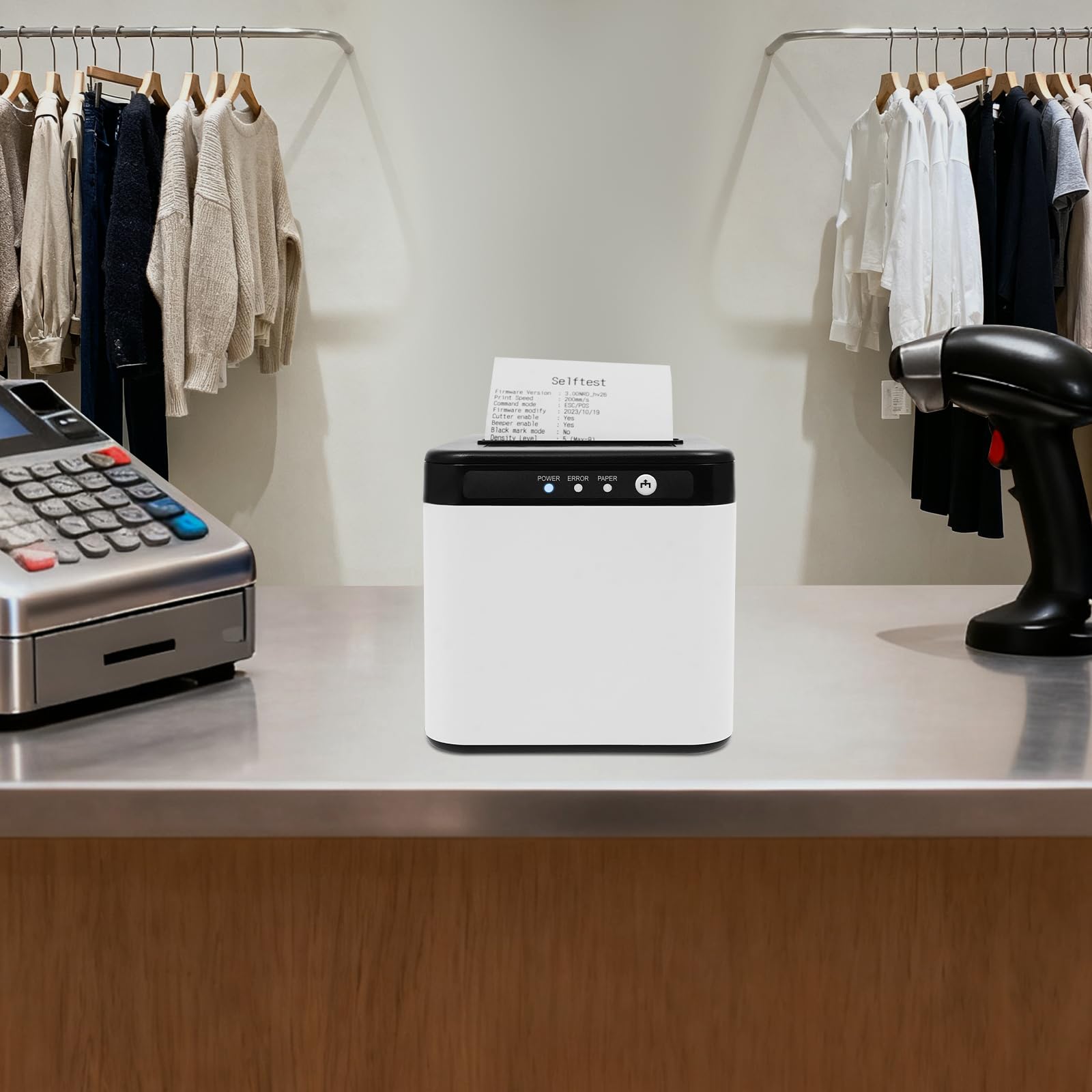 Imprimante thermique pour reçus, autocollant thermique, imprimante thermique portable avec découpe automatique, mini imprimante thermique portable pour les magasins de détail, les épiceries