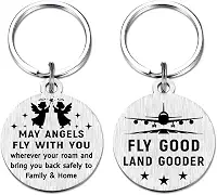 DGXMD Presentes para viagens - Chaveiro Fly Good Land Gooder Safe Travel - Presentes de aniversário de formatura para comissários de bordo, pilotos e viajantes de aviação