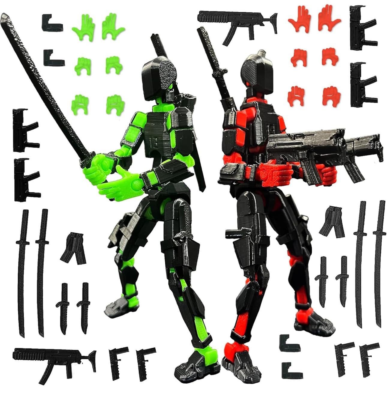 ONNGEO 2 PC Black Action Figures Kit Titan 13, 3D Printed Multi-Joint Movable Robot, T13 Lucky Action Figure, Dummy Robot Action 13, Desk Decoration Creative Robots, Nova 13 Mechanical Doll (BR| BG)-picture-25