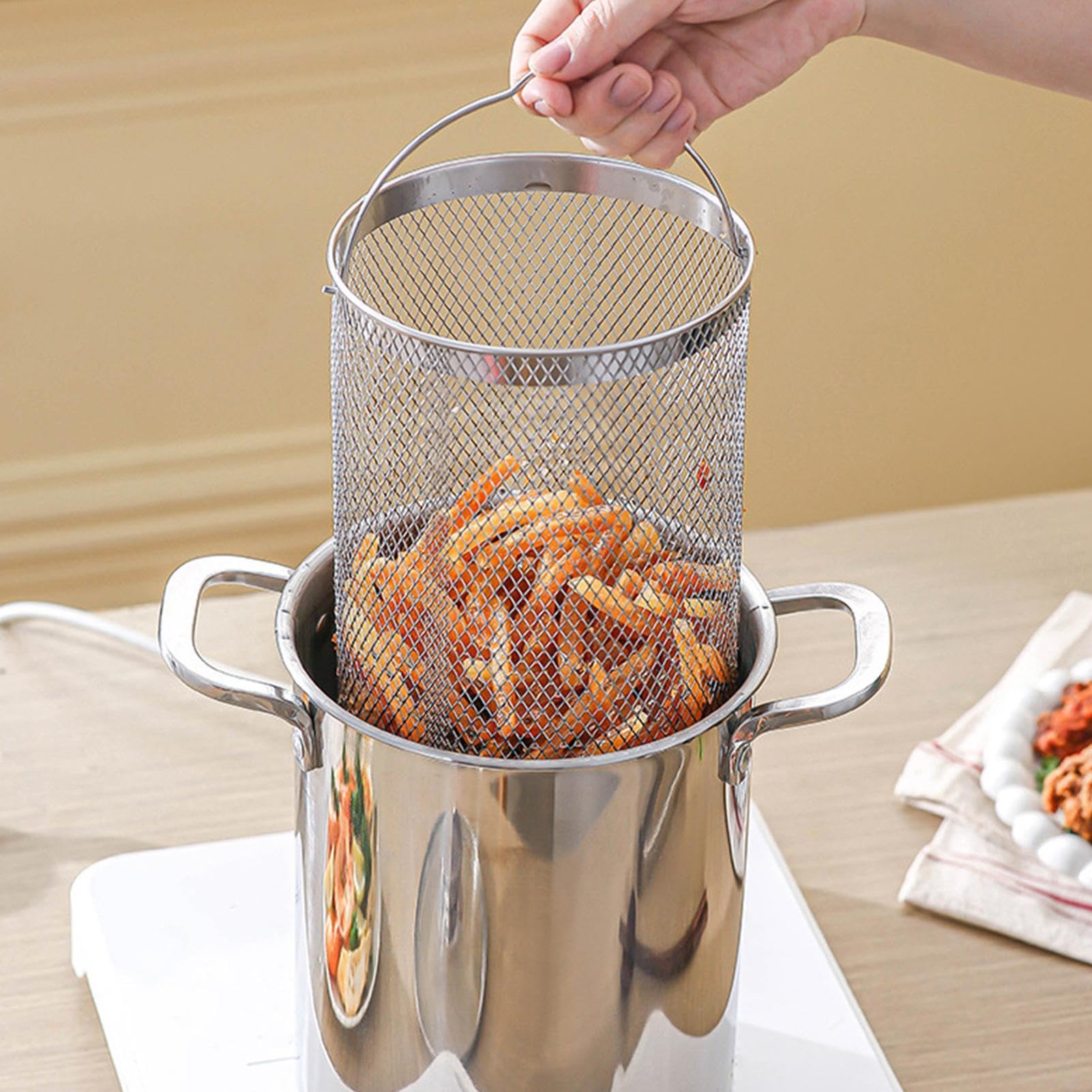 Pentola Per Pasta Con Scolapasta Utensile da Cucina da 4 L | Casseruola Domestica Con Coperchio Per Cuochi Genitori Preparazione Pasti Feste Riunioni Eventi Formali Ristorante