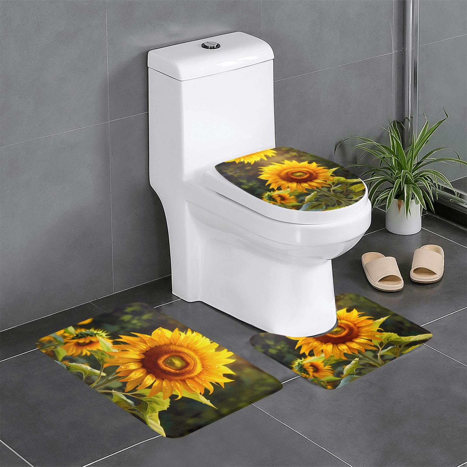 Tapis de salle de bain antidérapants lot de 3 : confort pour coiffeuse