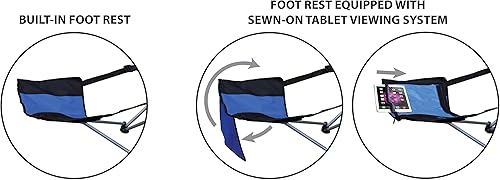 Miniatura 8 de GigaTent Silla de camping con reposapiés, sistema de visión integrado para tabletateléfono celular, enfriador integrado y portavasos (azul)