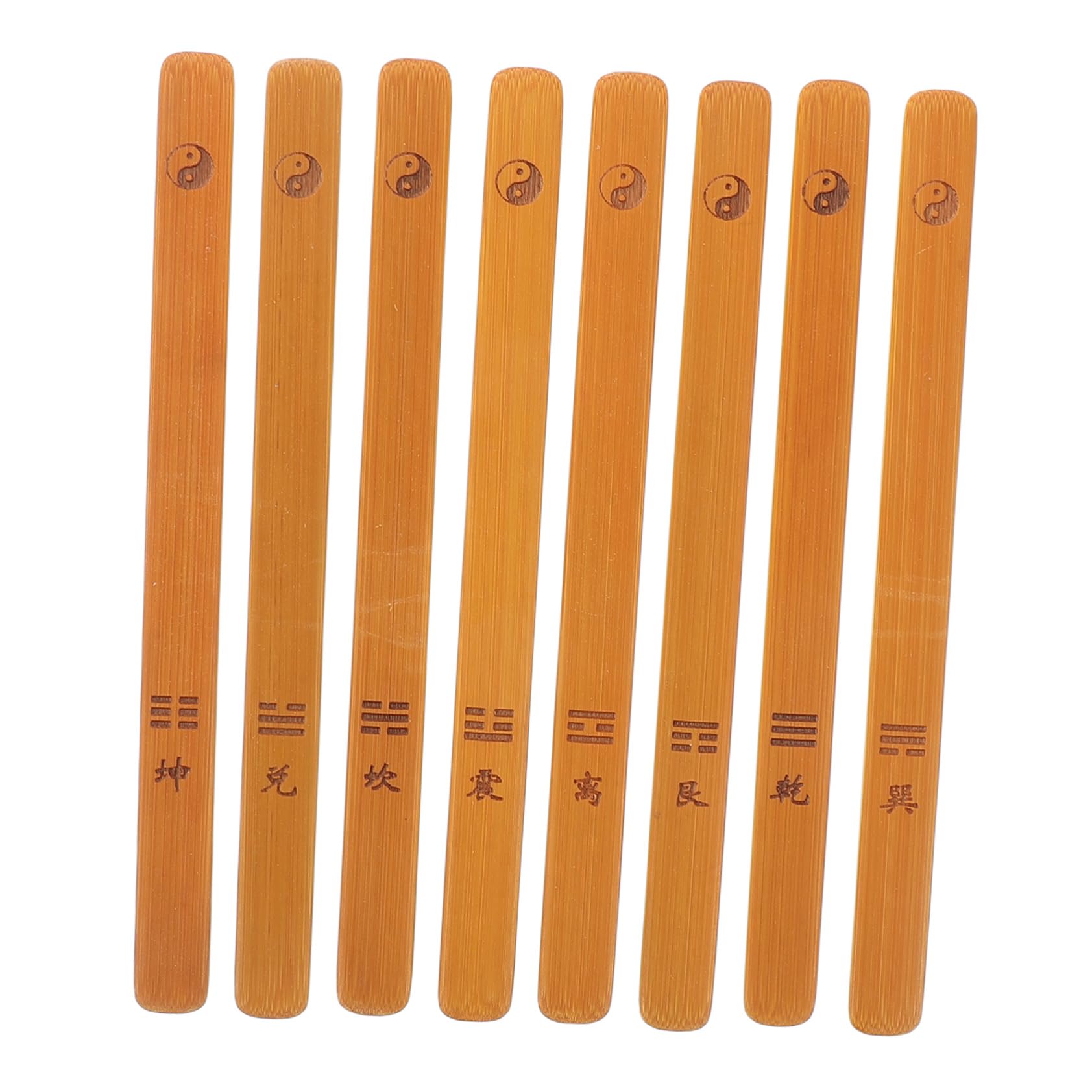 Vaguelly 8pcs Vintage Chinese Divination Sticks Bamboo Fortune Telling Sticks Engraving for Feng Shui Decor