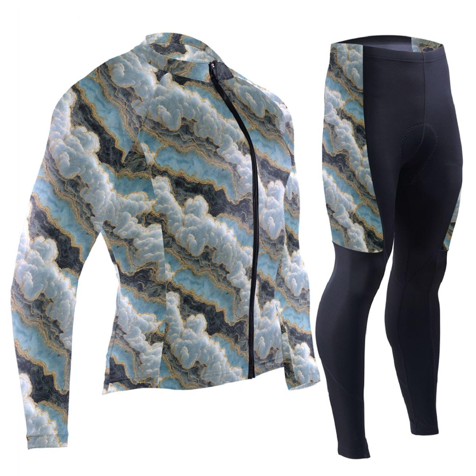 Radtrikot für kaltes Wetter, mit Taschen, Windbreaker, für Herren, 3D-gepolstert