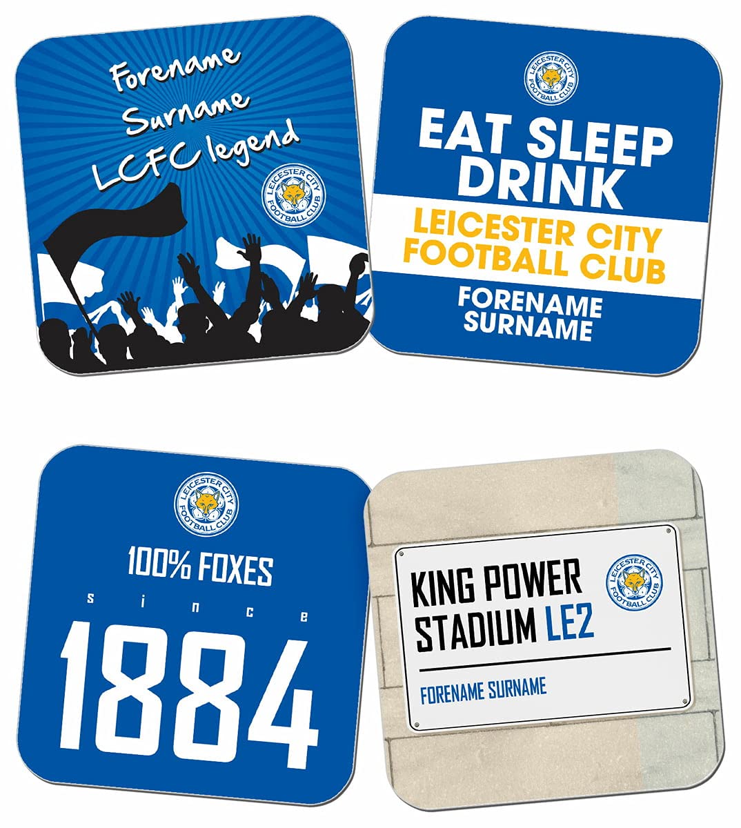 Leicester City Personalised FC Coasters