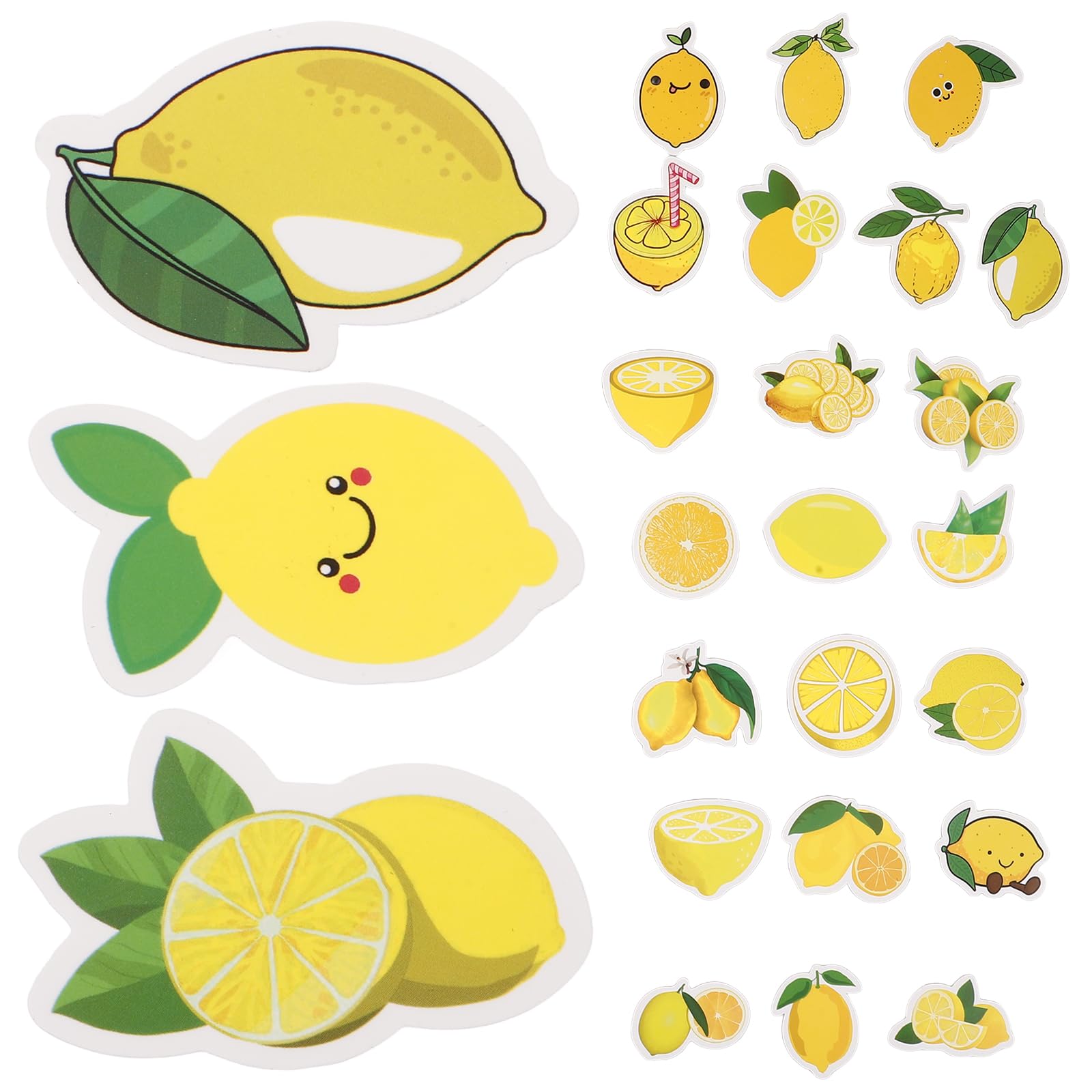 50 Pegatinas Decorativas de Limón Autoadhesivas Diseño Adorable para Portátil y Maleta, Variedad de Patrones Amarillos para Decorar y Regalar