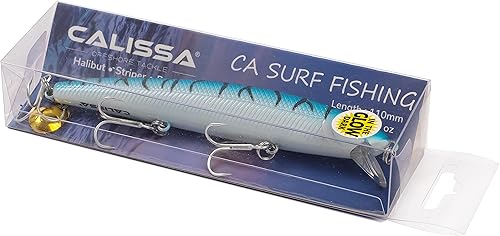 Miniatura 4 de 4.331 in y 5.512 in California Inshore Pesca - Especial Jerkbait Crankbait Surf Flash Pesca Sal Pro Señuelo Minnow Zebra MS Metallic Sardine Glow