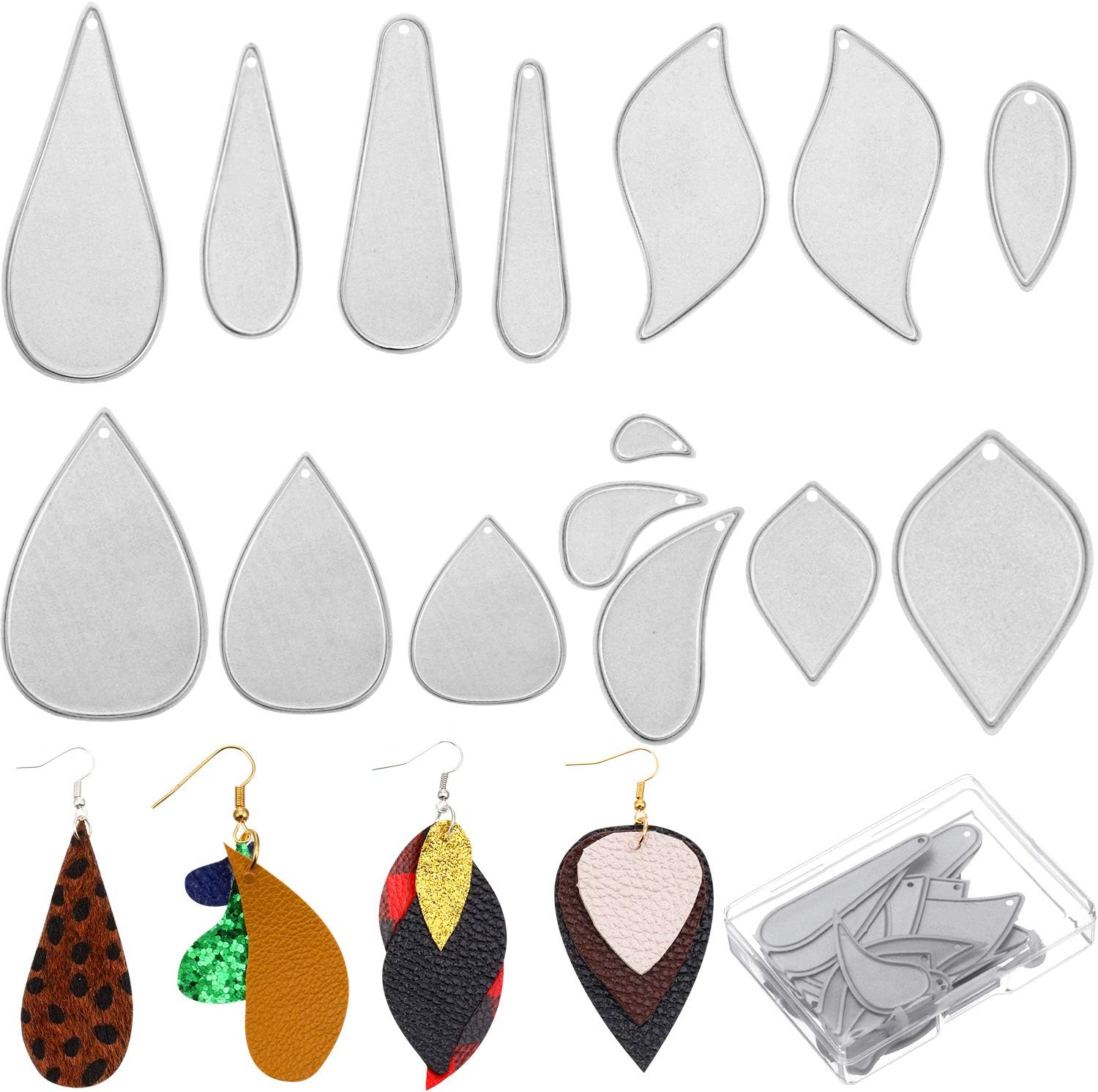 15 Pieces Earring Cut Template Drop Model Teardrop Leaf