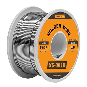 63/37 Solder Wire, high Purity no-wash tin-Lead Rosin cored Wire with 1.8% Flux for Electric Soldering 0.8mm 100g