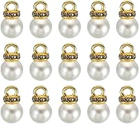 Vista 20 de PATIKIL 100 cuentas de perlas de perlas de imitación con diamantes de imitación DIY para hacer joyas, pulseras y aretes Plateado blanco