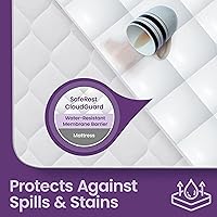 Vista 2 de SafeRest CloudGuard - Twin XL Size Hybrid Mattress Protector & Pad (Extra Padded) - Waterproof Quilted Pillow Top Mattress Cover - Thick, Plush &