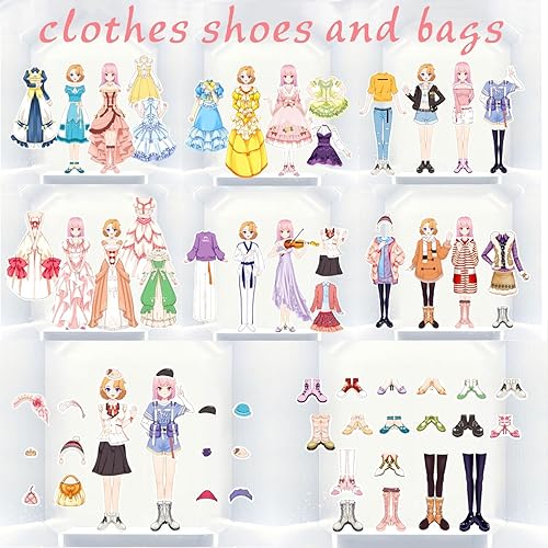 Miniatura 5 de Muñeca de papel magnética de princesa para disfrazarse, juguetes de juego de simulación, imán para casa de muñecas, ropa para personas de más de 3