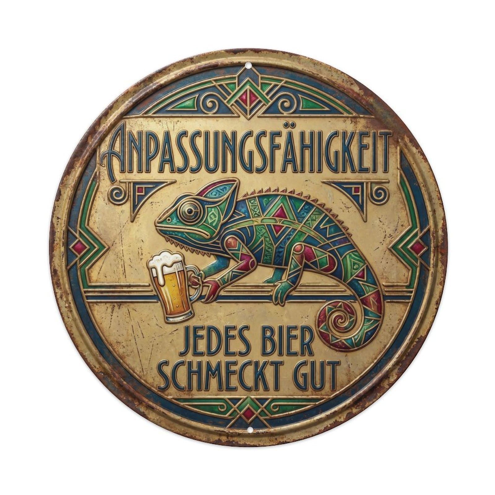 Vintage Bar Style Anpassungsfähigkeit Humorous Office Adaptability Metal Tin Sign Plaque Wall Decor for Cafe, Club, Garden Round Metal Poster 8x8Inch