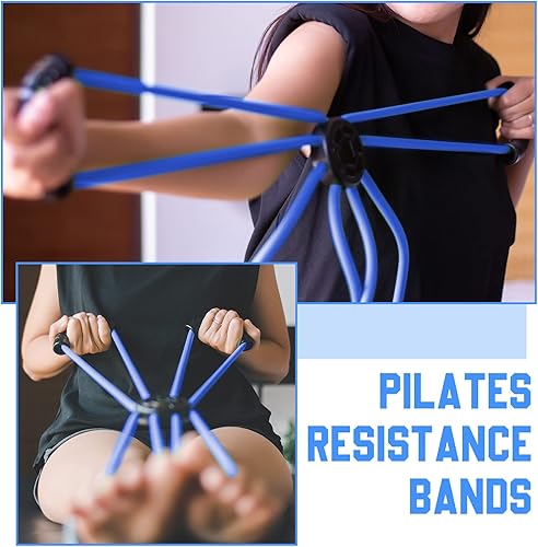Miniatura 7 de Junkin Pilates Reformer - Banda de resistencia cruzada para ejercicio, bandas de tubo de bucle elástico con agarre cómodo, equipo de fitness para el